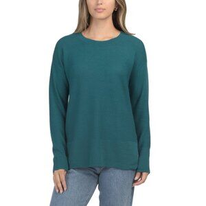 TAHARI Deep Lagoon Merino Wool Tunic Style Sweater